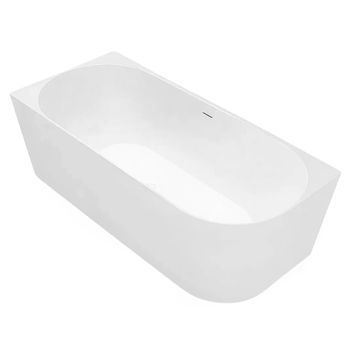 Bañera De Esquina Bellanto Slim White 150 Left + Brush Copper Plug