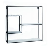 estante de pared cuadrado de metal negro cm l40 p10 h40