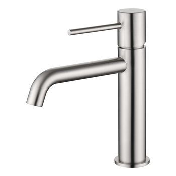 Grifo Monocomando Para Lavabo En Níquel Cepillado Con Cuerpo De Latón Y Zama