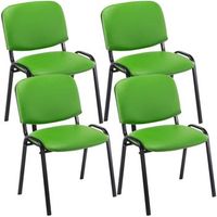 set de 4 sillas de reuniones ken en cuero pu simil cuero verde 53x53x83 cm clp