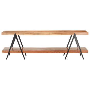 Mueble Tv | Mueble De Salón | Armario Tv De Madera Maciza De Acacia 160x40x50 Cm