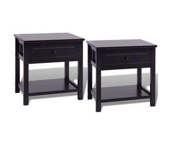 Vidaxl mesitas de noche 2 unidades madera negras