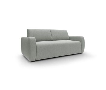 Duna sofá cama convertible con colchón de 20 cm de tela suave flameada e impermeable 195 cm (mat. 140x197) gris claro