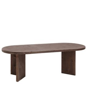 Mesa de centro de madera maciza en tono nogal de 120x40cm