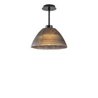 lampara de techo bornova-n-161 negro metal vidrio diametro 30x32 cm