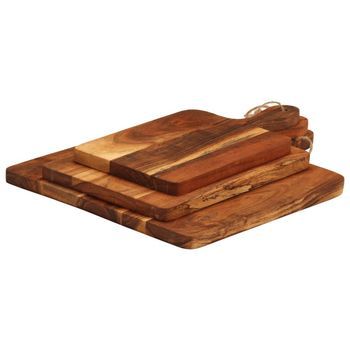 Tablas De Cortar 3 Piezas Madera Maciza De Acacia Vidaxl