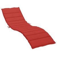 cojin de tumbona de tela oxford rojo 200x60x3 cm vidaxl