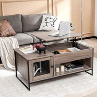 mesa de centro con placa elevadora mesa de centro con dispositivo elevador neumatico 106 x 55 x 445 cm gris