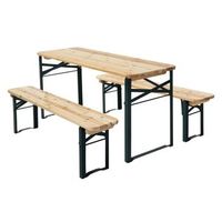 banco para ninos marron con mesa y 4 asientos de madera de abeto