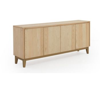 Aparador 4 puertas chapado en fresno con patas de madera mango