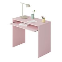 mesa escritorio color rosa pastel bandeja extraible 90x54x79 cm