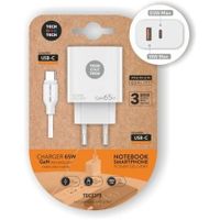 cargador gan tech one tech pd tec2273 65w usb-cusb-a carga rapida y cable 12m
