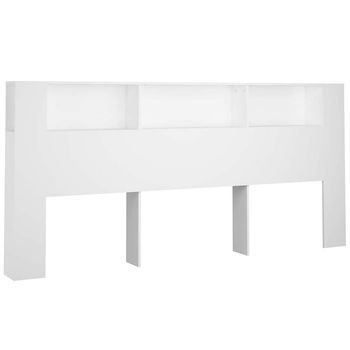 Cabecero Cama - Mueble Cabecero Blanco 220x18,5x104,5 Cm Mc4395