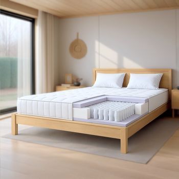 Colchón 80x190 Con Muelles Ensacados Y Memory Foam | Altura 25 Cm | Ergonómico, Ignífugo, Anallérgico | Fabricado En Italia