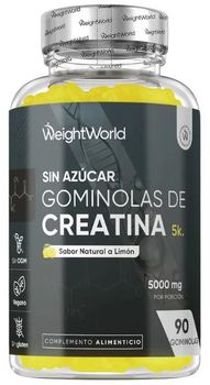 WeightWorld Gominolas de Creatina sin Azúcar Sabor Limón 5000mg 90 uds