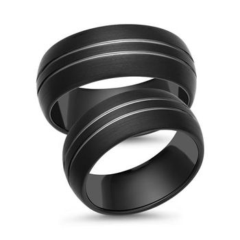 Anillos de tungsteno modernos superficie bicolor