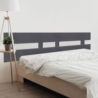 dhome cabecero gris 160cm dual horizontal estilo valla madera reciclada dm herrajes incluidos 160cm dual horizontal valla gris
