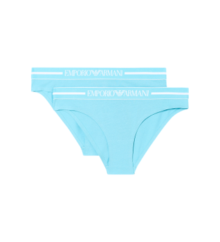 Emporio Armani para mujer. EW000403_AF19023 Set de 2 Braguitas Day azul (XS), Homewear, Algodón, Turquesa