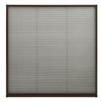 Mosquitera Plisada Para Ventanas Aluminio Marrón 120x120 Cm Vidaxl