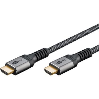 Cable HDMI Goobay 64997 10 m Negro/Plata 18 Gbit/s HDMI 2.0