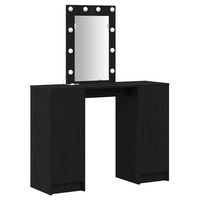 mesa tocador  mesa de maquillaje negro 102 x 33 x 135 cm madera de ingenieria