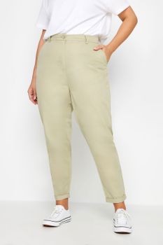 Yours Pantalones Chinos Beige En Algodón, Mujer Curvy Y Tallas Grandes, Yours