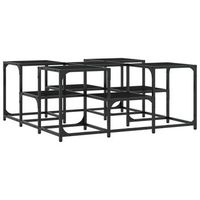 mesa de centrormesa auxiliarrmesa de cafe madera de ingenieria negro 91x91x40 cm