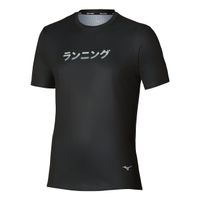mizuno core graphic camiseta de running hombres - negro