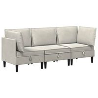 juego de muebles de salon 3 uds crema terciopelo vidaxl