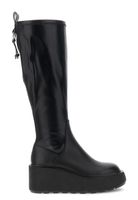 botas de cuna elasticas efecto piel con charm black 41
