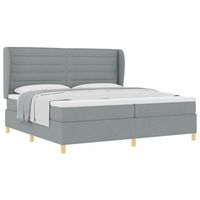 cama tapizada 203x200x128 cm madera tratada madera maciza de pino - gris