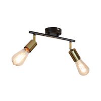 merle - foco de techo de metal color dorado 30 cm 2 luces e27