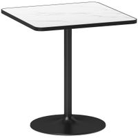 homcom mesa de comedor mesa cuadrada de cocina 70 x 70 cm para 4 personas con efecto marmol para cocina blanco   aosom espana