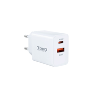 cargador pared tooq tqwc-2sc04wt 20w usb-c usb-a blanco