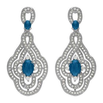 Pendientes ornamentales bisutería azul claro