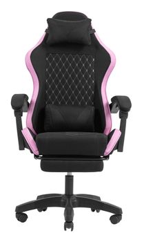 SILLA GAMER MARS GAMING MGCXFGRBL NEGRA Y ROSA RECLINABLE REPOSABRAZOS AJUSTABLE REPOSAPIES COJINES