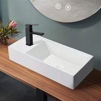 lavabo de encimera nettlife lavabo de ceramica blanca para bano - lavabo cuadrado 4022 cm