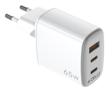 CARGADOR GAN 1USB 2USBC 65W WH