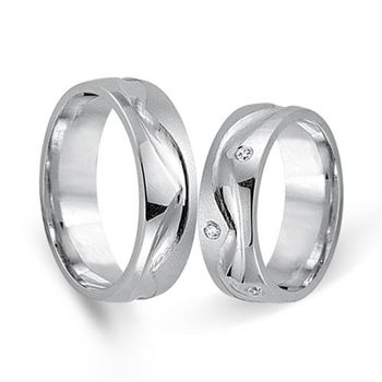 Alianzas oro blanco 18 quilates 8 diamantes