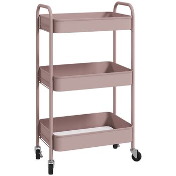 Carrito auxiliar 45x30.6x79 cm rosa