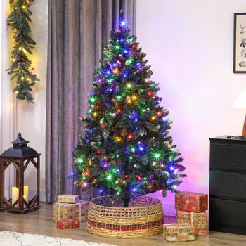 Árbol De Navidad De Plástico Metal Homcom 110x110x180 Cm Verde