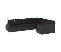 vidaxl set de sofas de jardin 8 piezas y cojines ratan sintetico negro