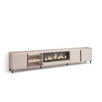 mueble tv television muebles de salon almacenaje 315x61x35 cm para tv hasta 80 chimenea electrica xxl diseno industrial led estilo moderno beige