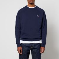 maison kitsune tricolor fox patch clean sweatshirt - navy - s