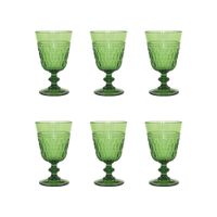 copas de vino verdes en acrilico - lote de 6