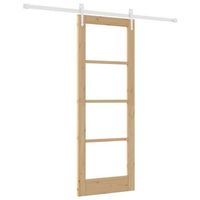 puerta deslizante manual marron 735 x 1985 cm madera y metal vidaxl