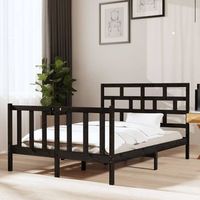 cama matrimonial  cama para adultos  estructura de cama madera maciza de pino negro 135x190 cm cfw426973