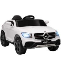 aiyaplay coche electrico para ninos mercedes-benz glc coupe 12v mando a distancia 24 g motor doble mp3 puerto usb blanco   aosom espana