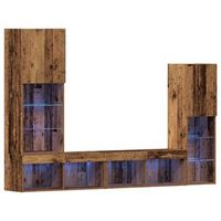 gabinete de tv 4 uds madera vieja madera de ingenieria vidaxl