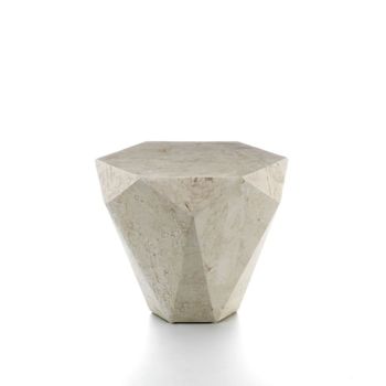 Mesas de centro modernas de piedra beige cm 60 x 60 xh 50
